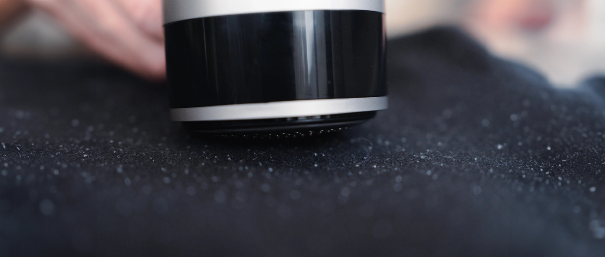 Fuzz Genie in gebruik op kleding