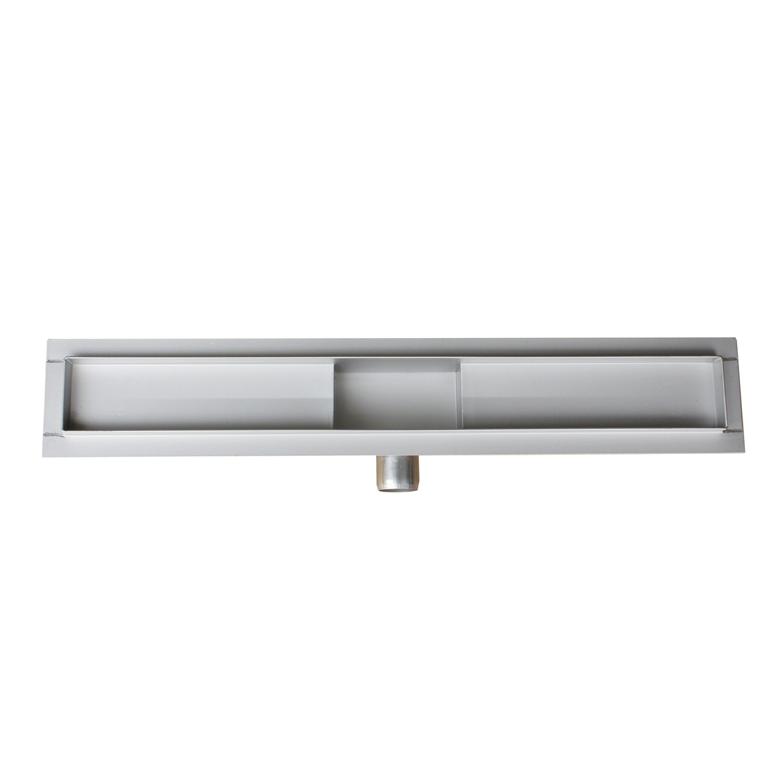 Duschrinnenflansch mit seitlichem Ablauf - Fliesenraster