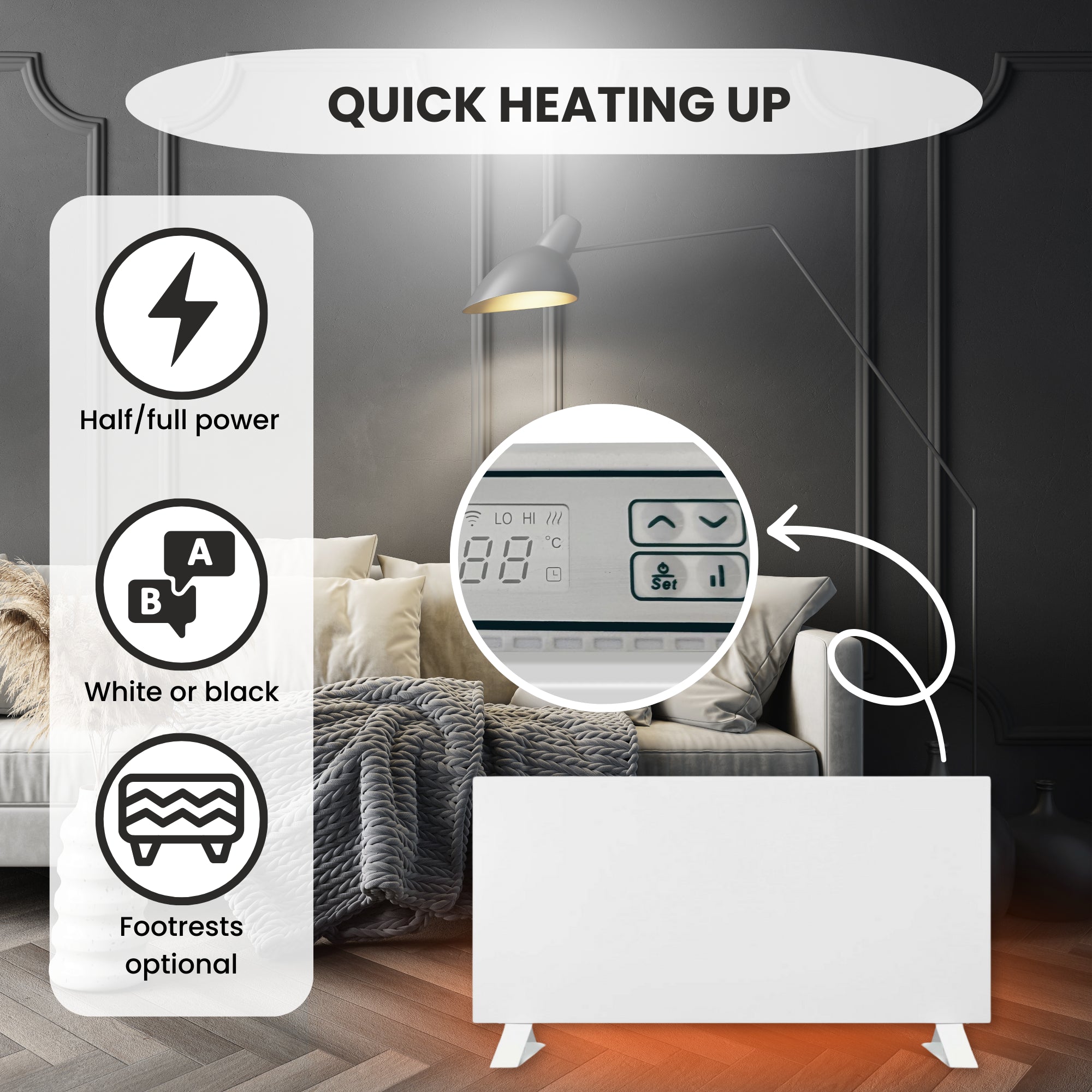 QH Eco Slim WiFi Verwarmingsconvector - Wit