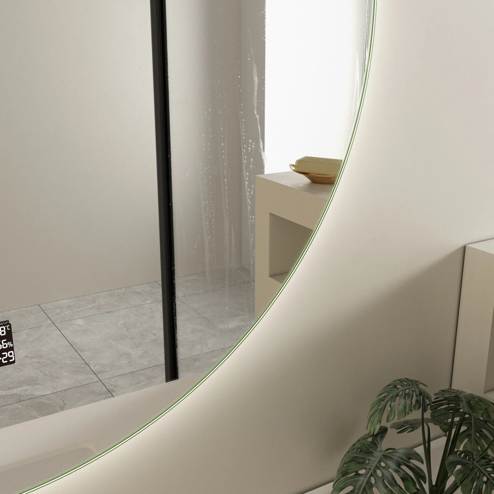 Miroir Intelligent 80cm - Sans Cadre, Éclairage LED, Anti-Condensation & Wifi